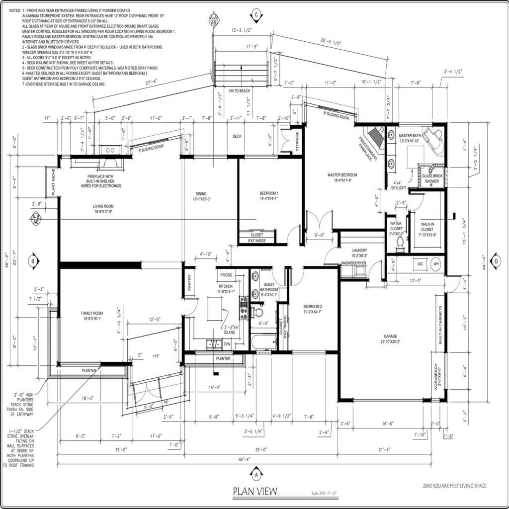 2D architectural drawings used for construction takeoff